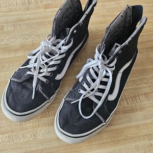 Vans Black High Top Sneakers - zipper closure - women's size 9